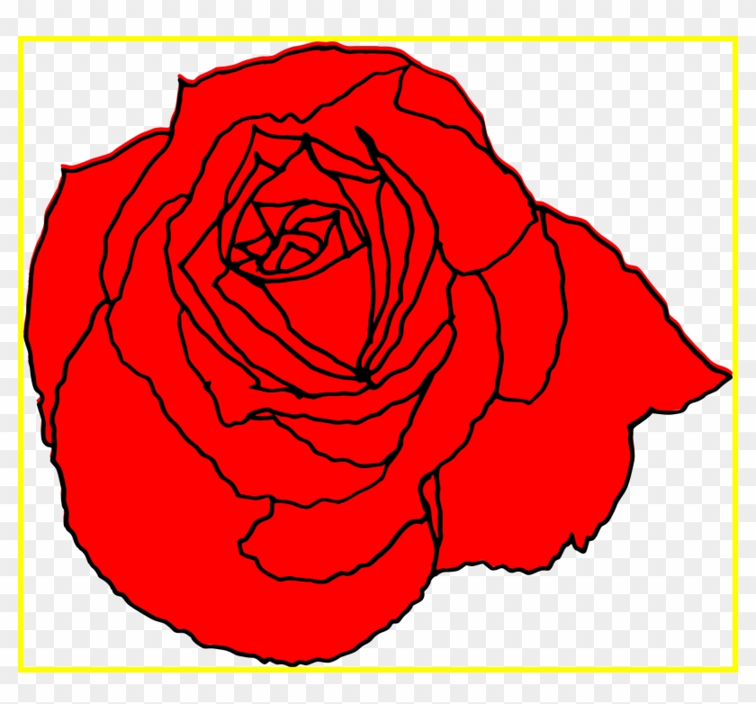 Rose Flower Rose Flower Outline Png Astonishing Rose - Red Roses Simple Drawing #1214356