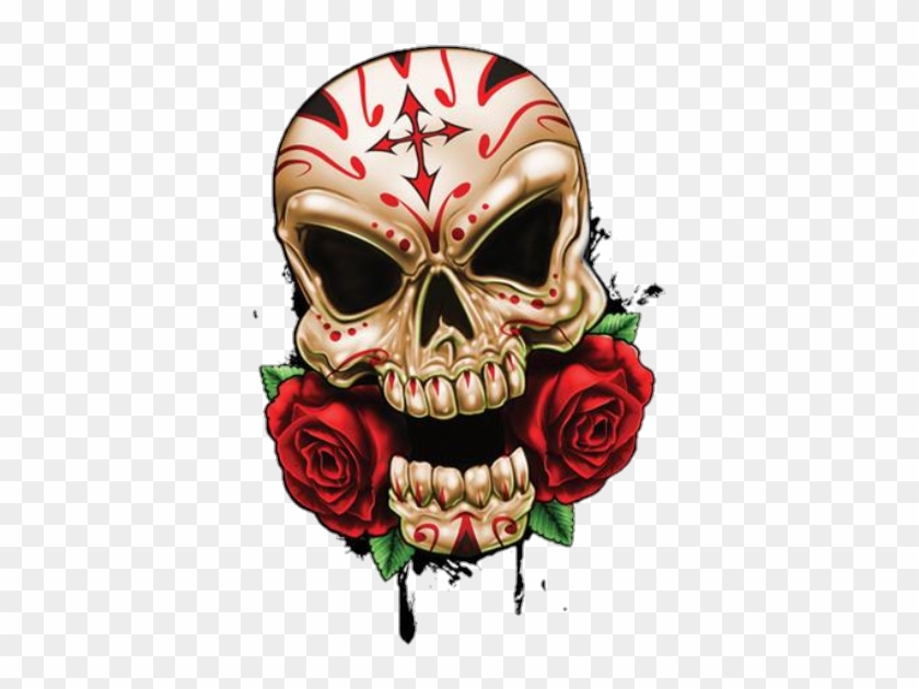 Skull And With Roses #1214495