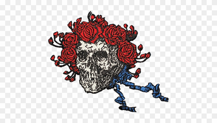 Grateful Dead Skull & Roses Shaped Standard Woven Patch - Skull And Roses Grateful Dead #1214502