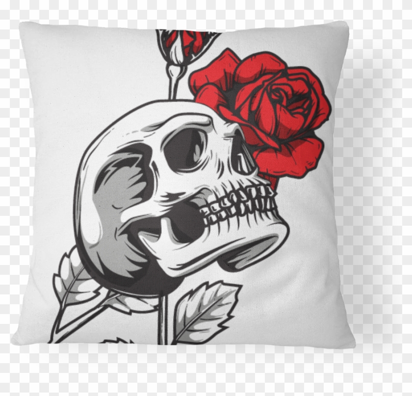 Skull & Rose Pillow Cover - Rose #1214523