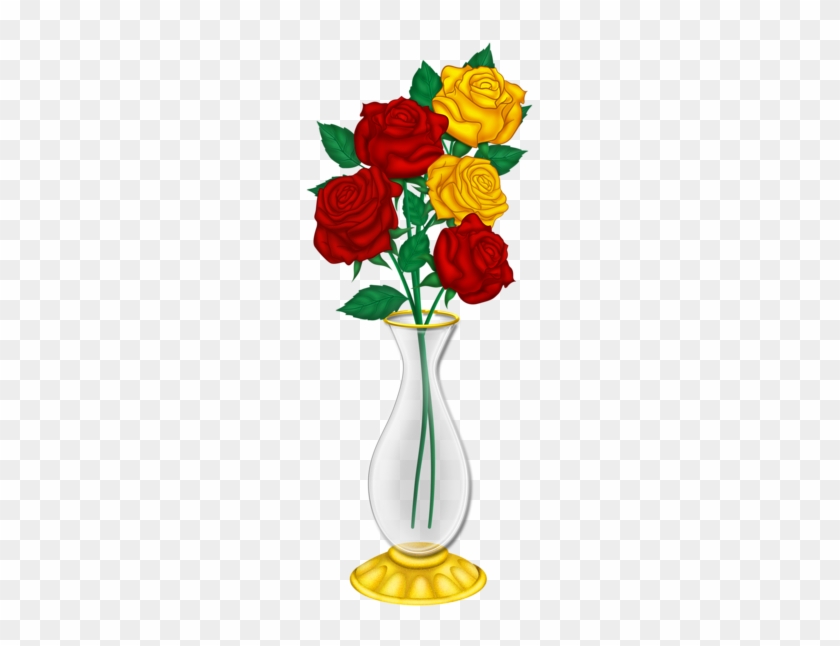 Beautiful Vase With Red And Yellow Roses Png Picture - Download Flowers And Roses #1214910