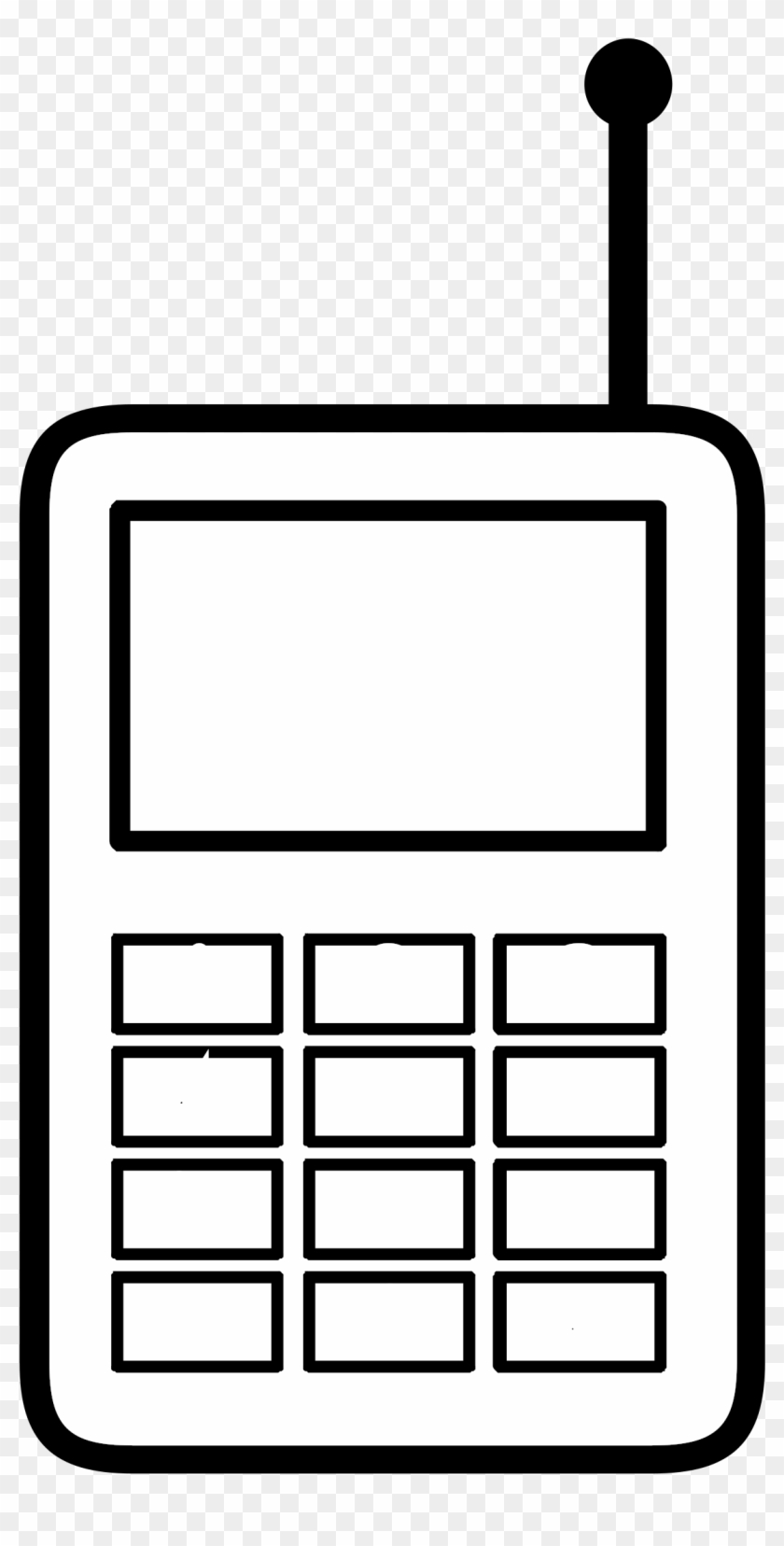 Big Image - Cellphone Clipart Black And White #1215088