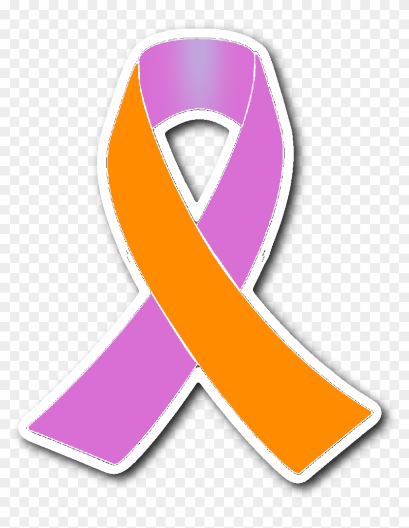 Orange And Orchid Awareness Ribbon Sticker - Awareness Ribbon #1215127