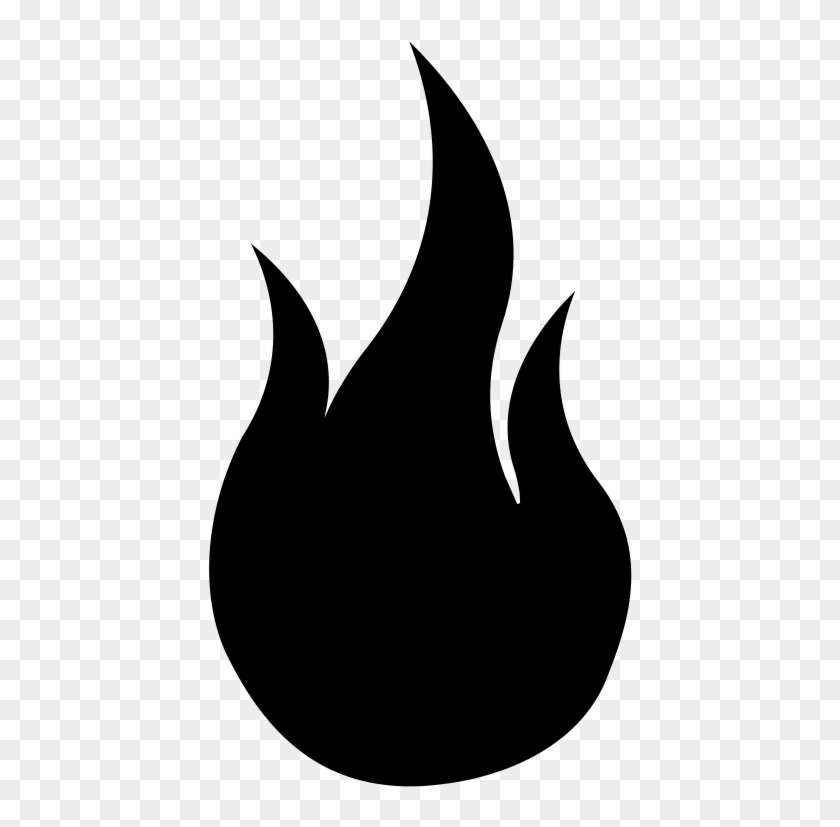 Fire Flames Clipart Png - Flame In Black And White #1215203