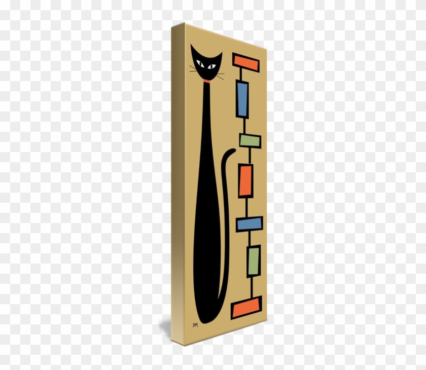 Rectangle Cat 2 By Donna Mibus, From The Mid Century - Gallery-wrapped Canvas Art Print 3 X 10 Entitled Rectangle #1215443