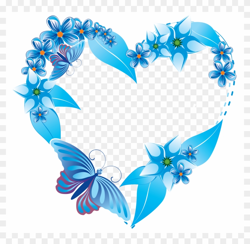 Blue Frame Heart - Blue Heart Shape Png #1215446