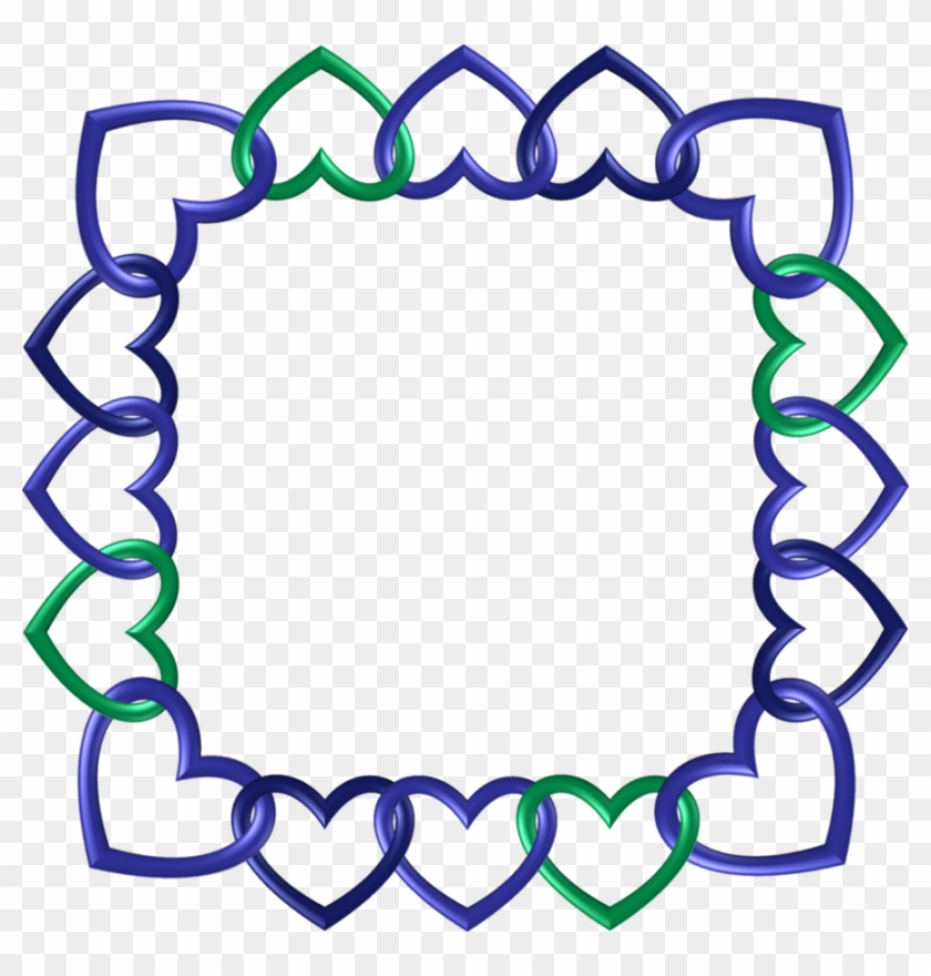 Blue Green Indigo Frame 7 Square Hearts By Happyare - Blue Green Indigo Frame 7 Square Hearts By Happyare #1215456