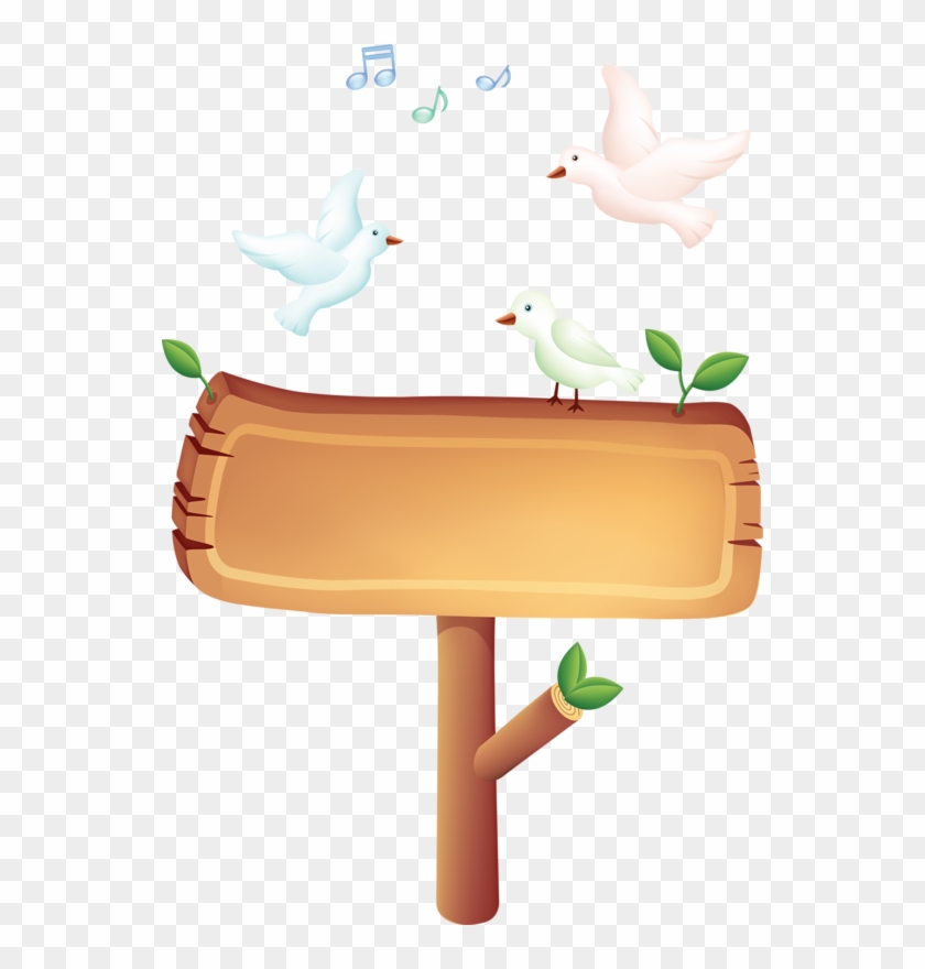 Birds With Blank Sign - Panneau Png #1215672