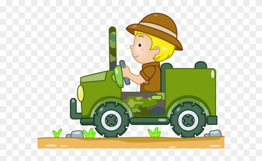 Jeep Safari Royalty-free Clip Art - Boy In A Jeep Clipart #1215965