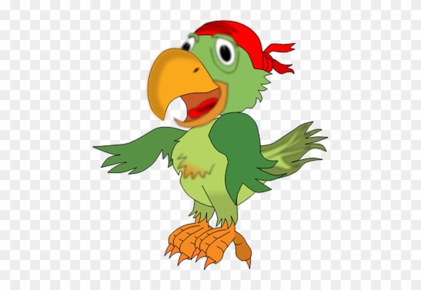 Vector Illustration Of Singing Pirate Parrot - Pirate Parrot Clip Art #1216110