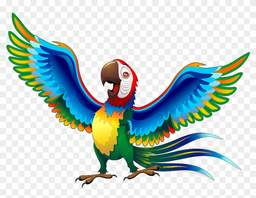 Parrot Cartoon Mural - Birds In Brazil Cartoon - Free Transparent PNG  Clipart Images Download