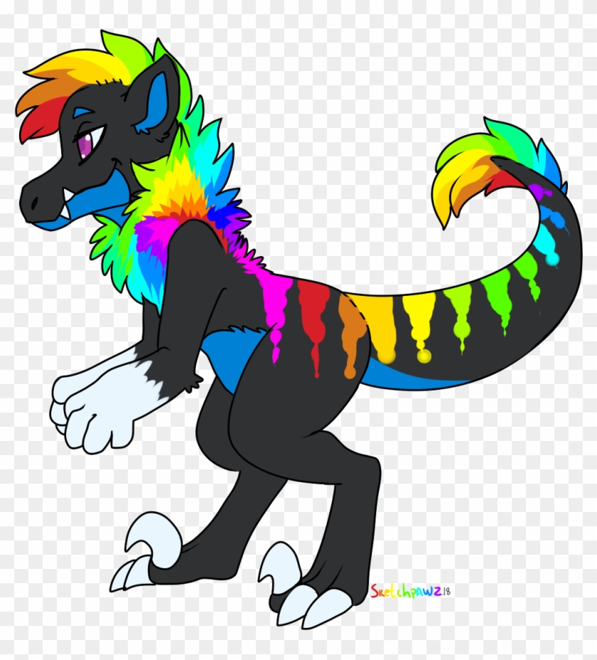 Rainbow Kitty Raptor - Cartoon #1216187