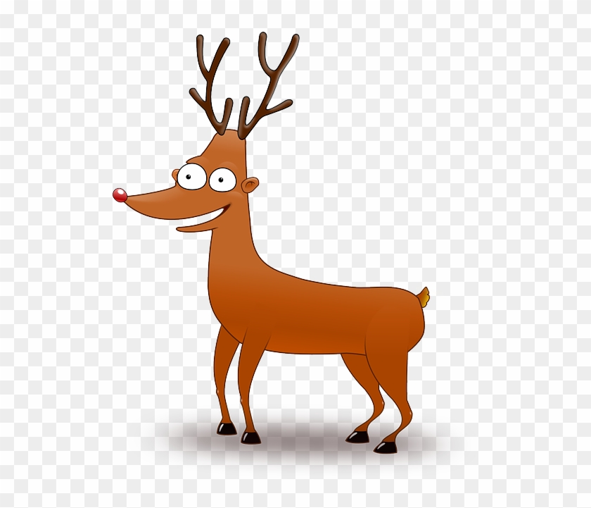 Rudolph Red, Cartoon, Crazy, Reindeer, Nose, Silly, - Reindeer .png #1216272