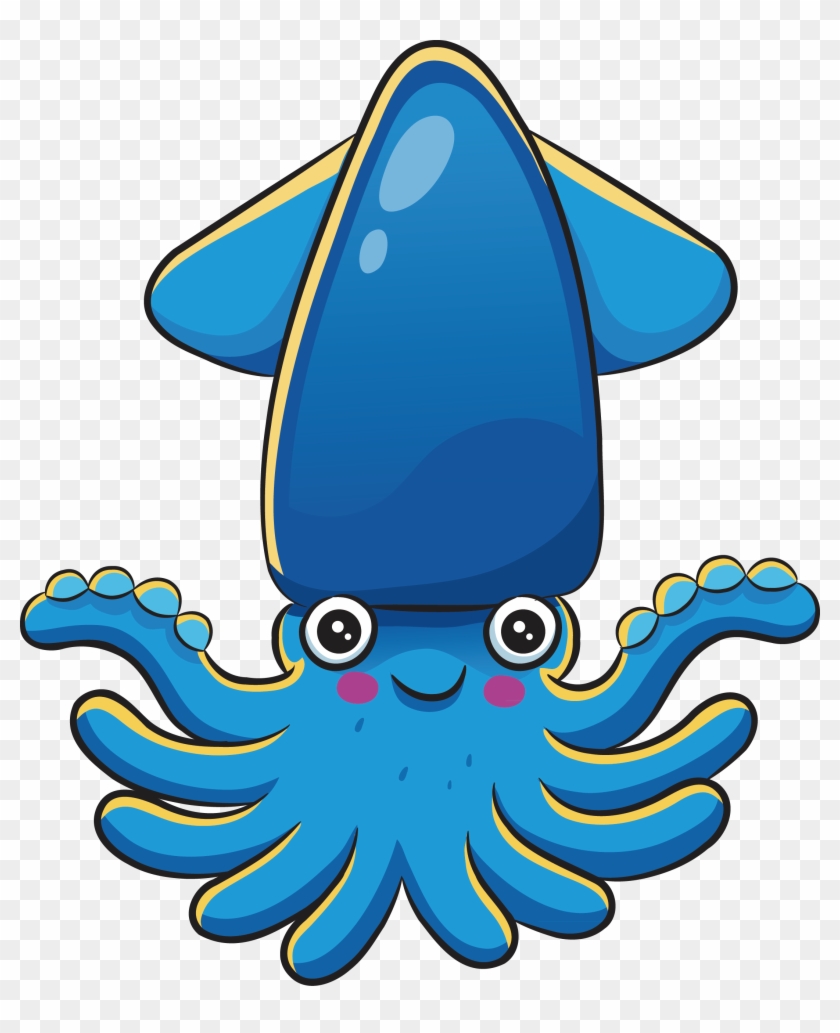 Octopus Coleoids Drawing Bu1ed9 Mu1ef1c Nang Cuttlefish - ปลาหมึก การ์ตูน น่า รัก #1216347