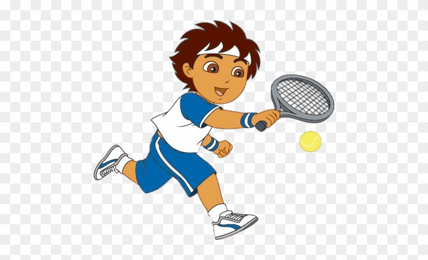 Go Diego Go - Playing Tennis Clip Art #1216568