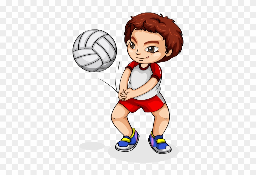 Child Euclidean Vector Plan Illustration - Play Volleyball Cartoon #1216599