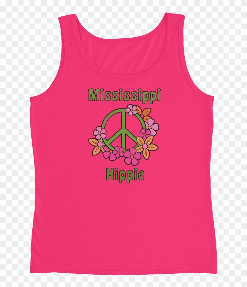 Mississippi Hippie Peace Symbol Ladies' Tank Top In - Active Tank #1216718