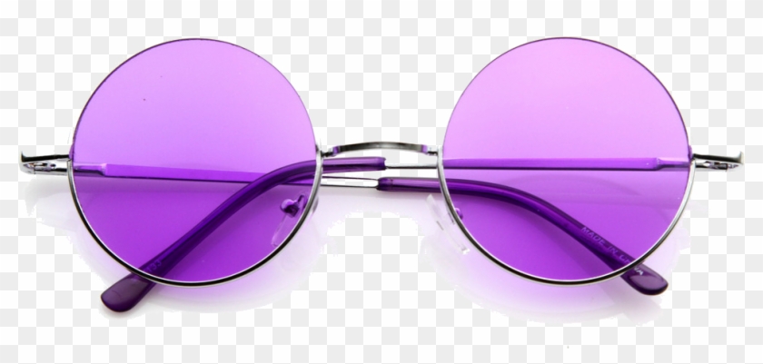 Retro Hippie Fashion Metal Lennon Round Sunglasses - Retro Hippie Metal Lennon Round Color Lens Sunglasses #1216725