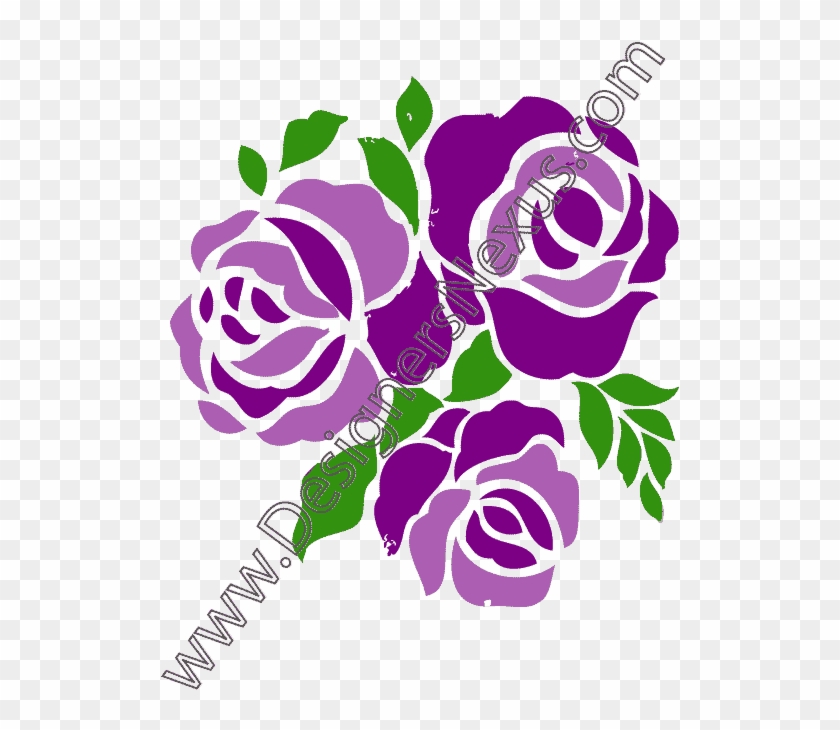 Purple Rose Clipart Three Rose - Purple Flower Clip Art #1216748