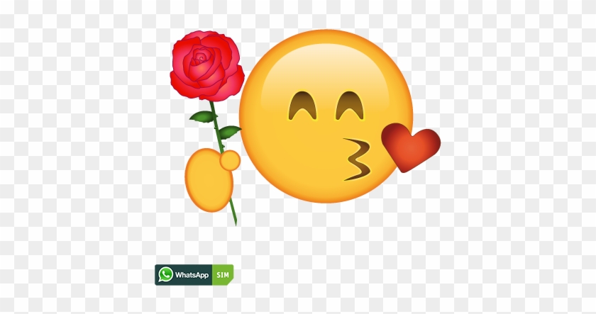 Love Smiley Mit Kussmund Und Rose - Smiley Herzaugen #1216758