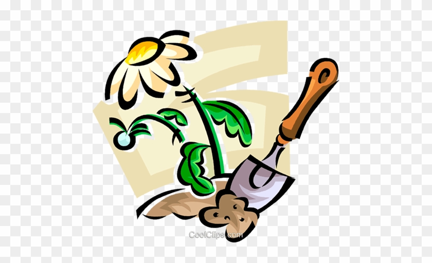 Flower And A Garden Trowel Royalty Free Vector Clip - Spring Flowers Clip Art #1216764