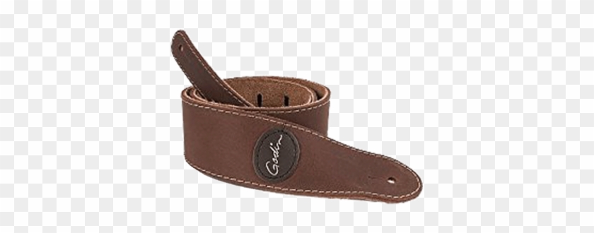 Godin Mat Brown Leather Guitar Strap With Contrast - Godin Guitars 037254 Guitar Strap Godin Mat Brown Leather #1216921