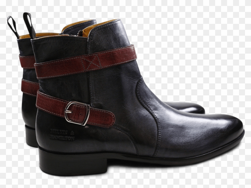 Ankle Boots Henry 9 Navy Strap Burgundy - Bottines Melvin & Hamilton Henry 9 Navy Strap Burgundy, #1216956