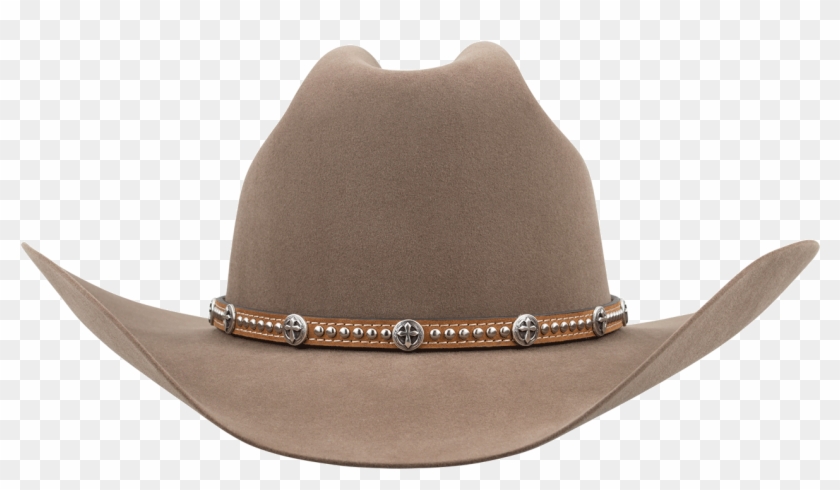 Cross Concho Studded Leather Hat Band - Hat #1216983