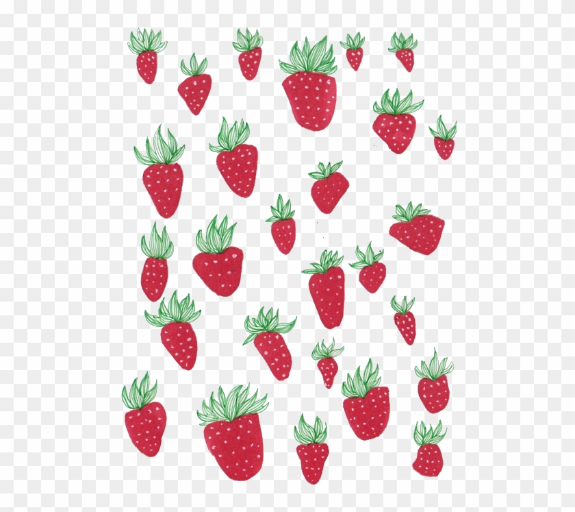 Tumblr Drawing Red Green Strawberries Strawberry Fruit - Overlay Red Tumblr Transparent #1217118