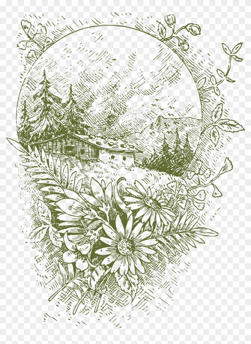 Vintage Paper-cut Vector Environment 1500*1736 Transprent - Stickalz Llc Landscape Nature Moon The Sun Wall Art #1217125