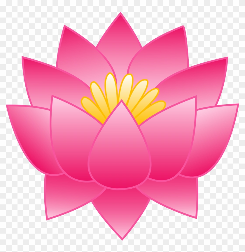 Pink Lotus Flower - Lily Pad Flower Clipart #1217141