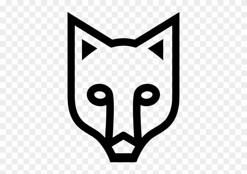 Fox Face Outlined Frontal View Free Icon - Fox Face Drawing Outline ...