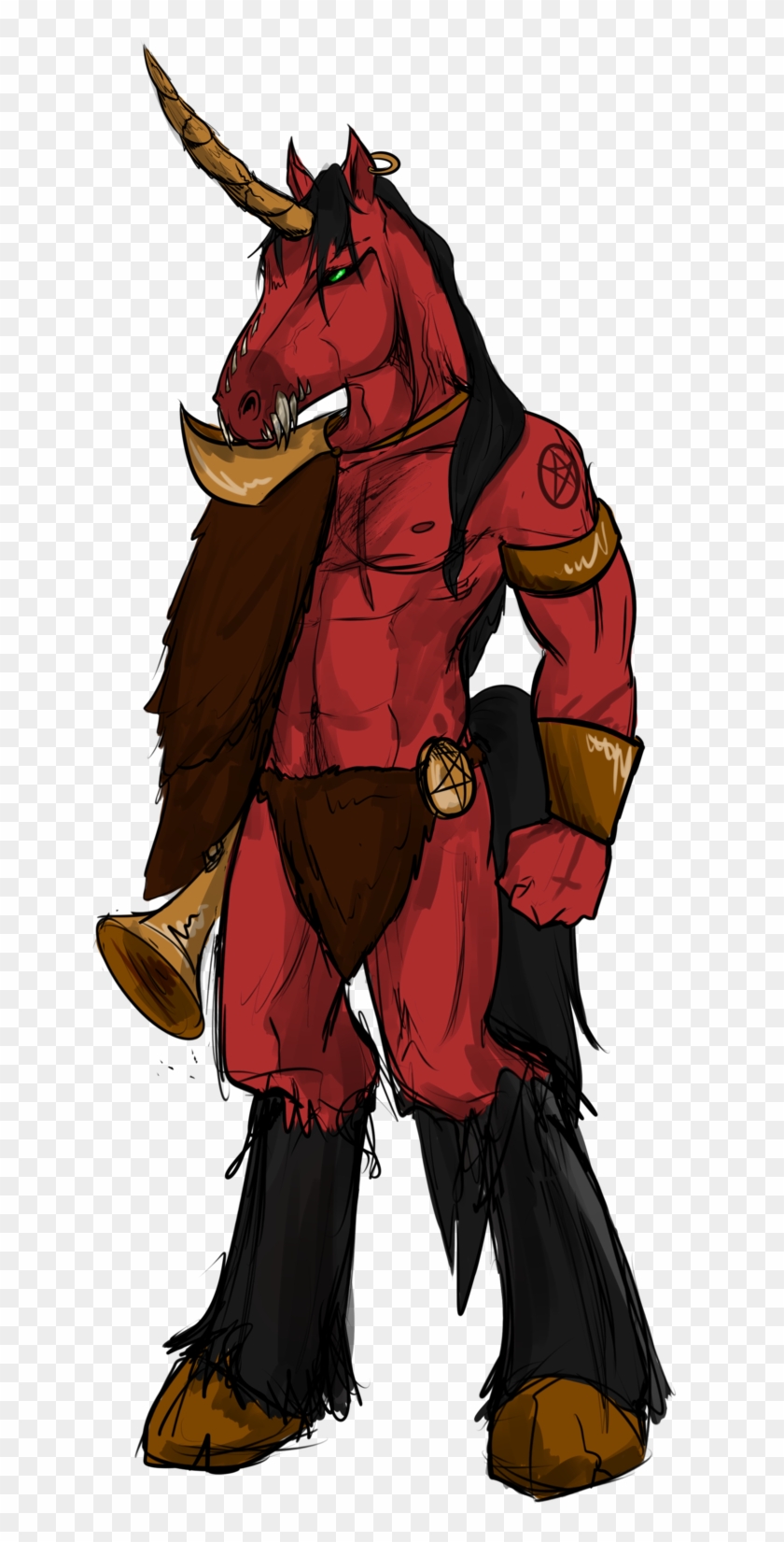 Demon Horse Costume Design Cartoon - Drew's Dad #1217265