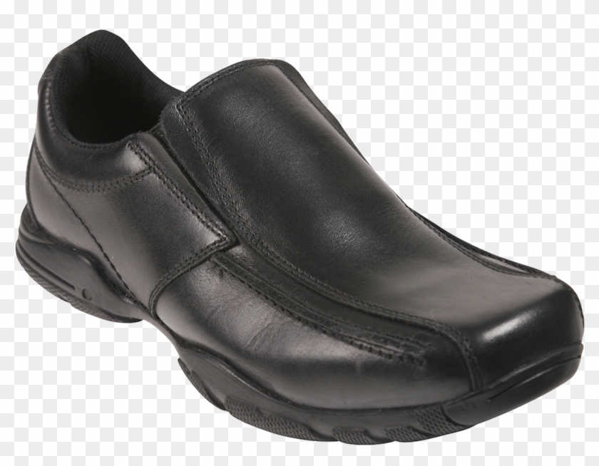 Toughees School Shoes Hoddle Black Slip On - Clarks Closed School Shoes #1217460