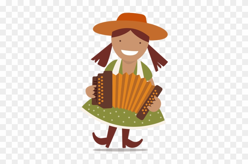 Woman Accordionist Illustration Transparent Png - Accordion #1217540