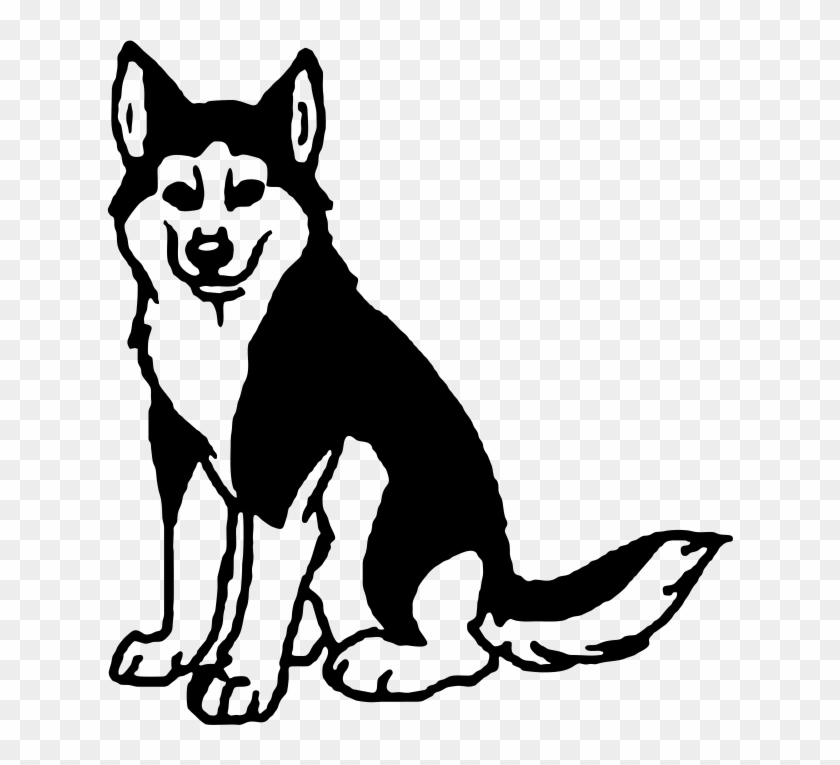 Black And White Husky Clipart - Husky Clipart Black And White #1217848