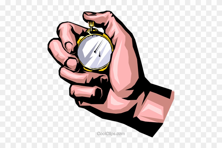 Hand With Stopwatch Royalty Free Vector Clip Art Illustration - Best Time To Study #1217849