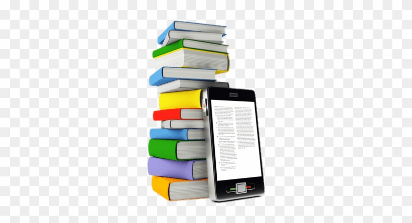 E-book In Front Of Book Pile - Mobile Books #1217866