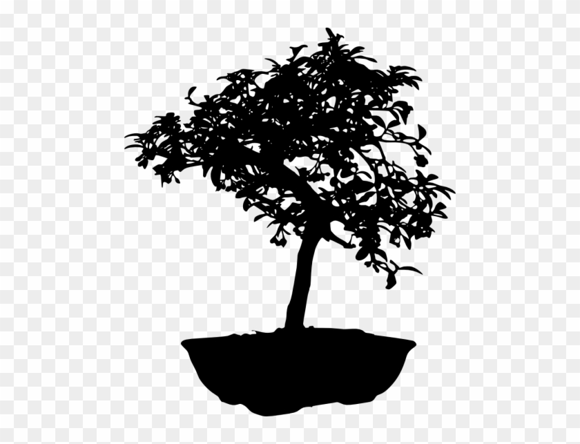 Bonsai Tree Silhouette Clip Art Clipart - Bonsai #1218043