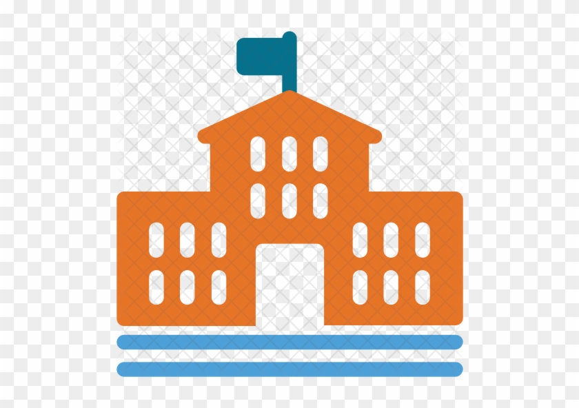 School Icon - School Orange Icon #1218123