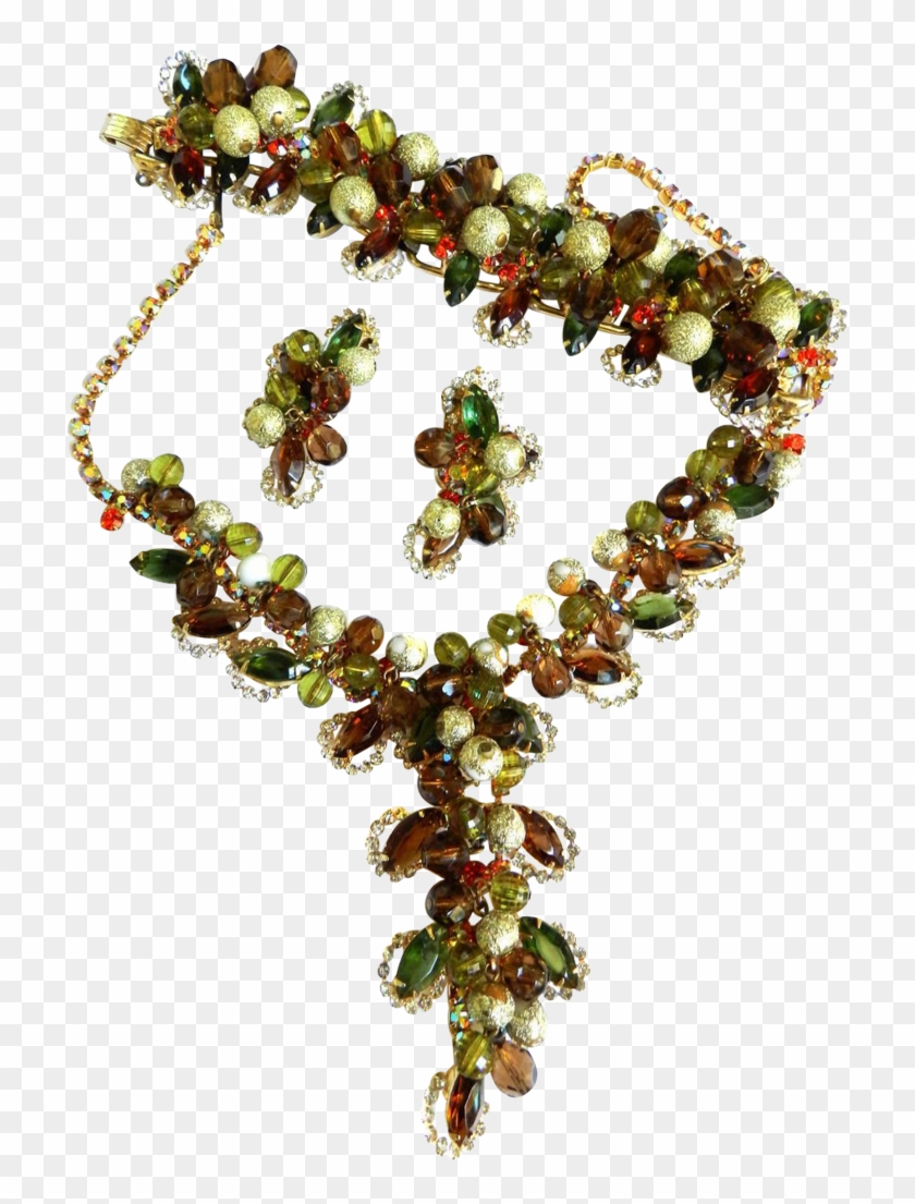 Massive Juliana Drippy Fall Colors Necklace Bracelet - Crystal #1218170
