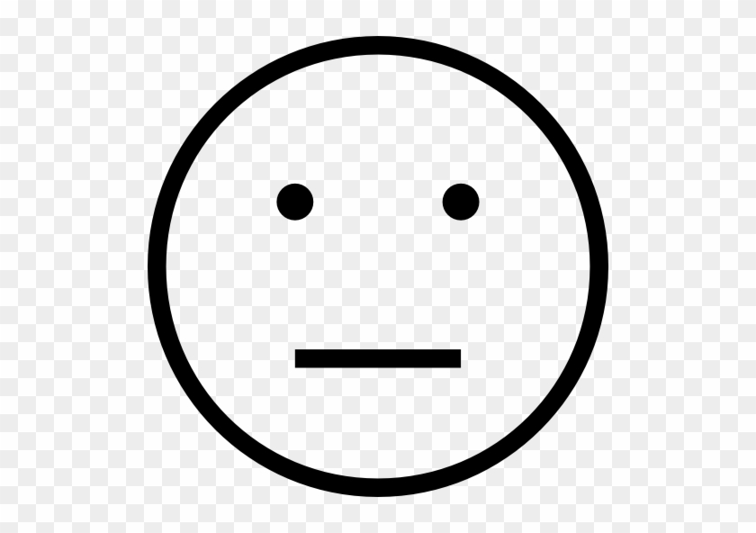 Emoticon Neutral Face Outline - Neutral Face Emoji Black And White #1218192