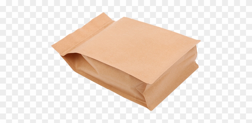 Block Bottom Pouch Square Bottom Kraft Paper Bag Flat - Meuble Pour Maquette En Carton #1218416