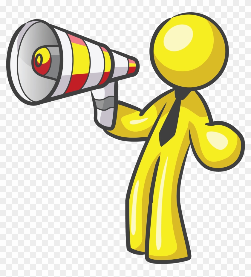 Mascot With Megaphone - Megaphone Clipart #1218693