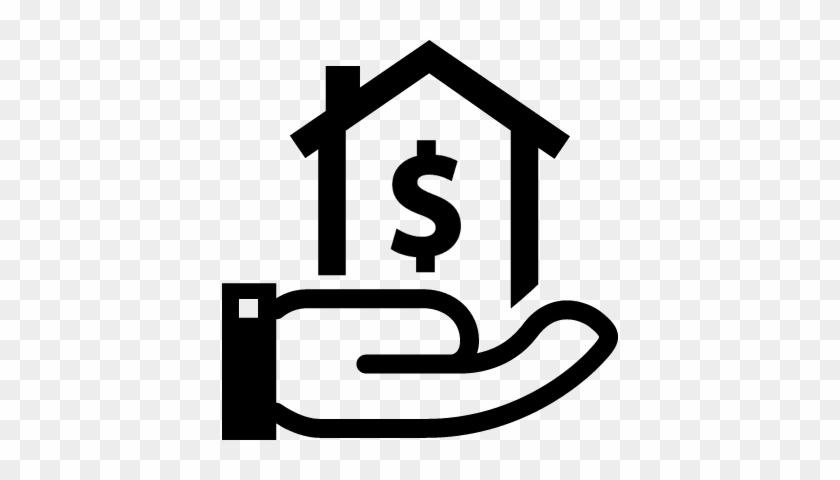 House With Dollar Sign On A Hand Vector - Buying House Icon #1218754