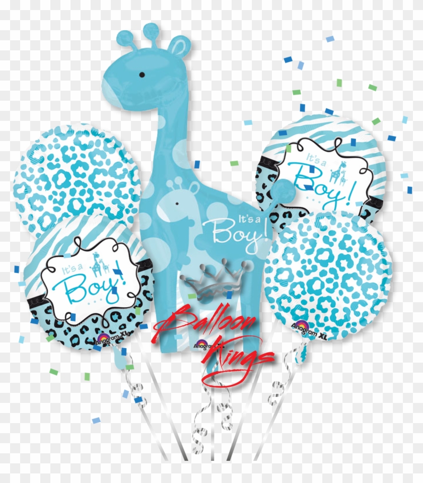 Its A Boy Giraffe Bouquet - Transparent Its A Girl Balloons #1218865