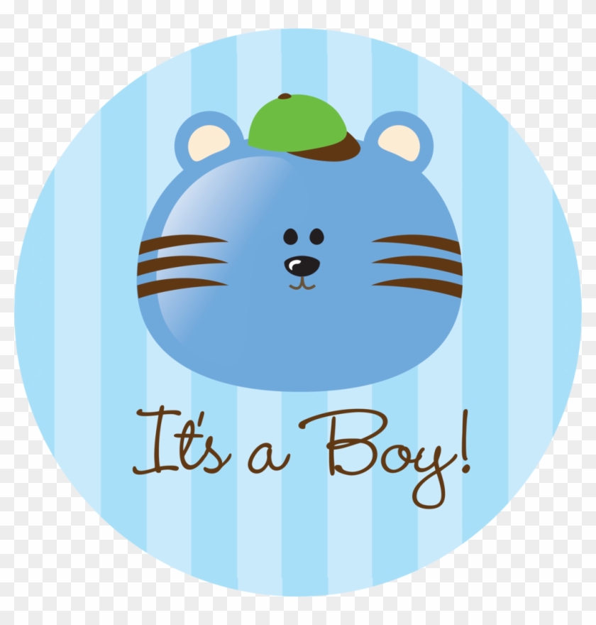 Boy Blue Bear Large - Baby Shower #1218876