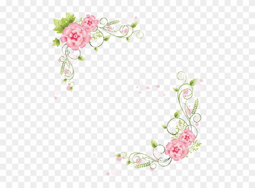 Border Design - Pastel Floral Border Png #1218924