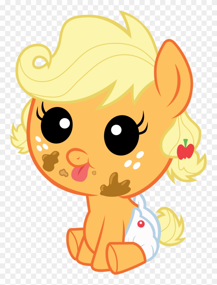 Pilot231, Babyjack, Cute, Diaper, Dirty, Foal, - Dei My Little Pony Applejack #1218940