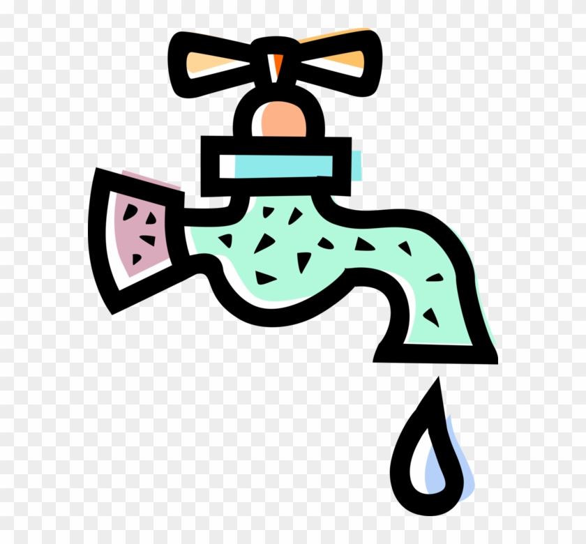 Vector Illustration Of Dripping Water Tap Sink Faucet - Faucets Clip Art #1219036